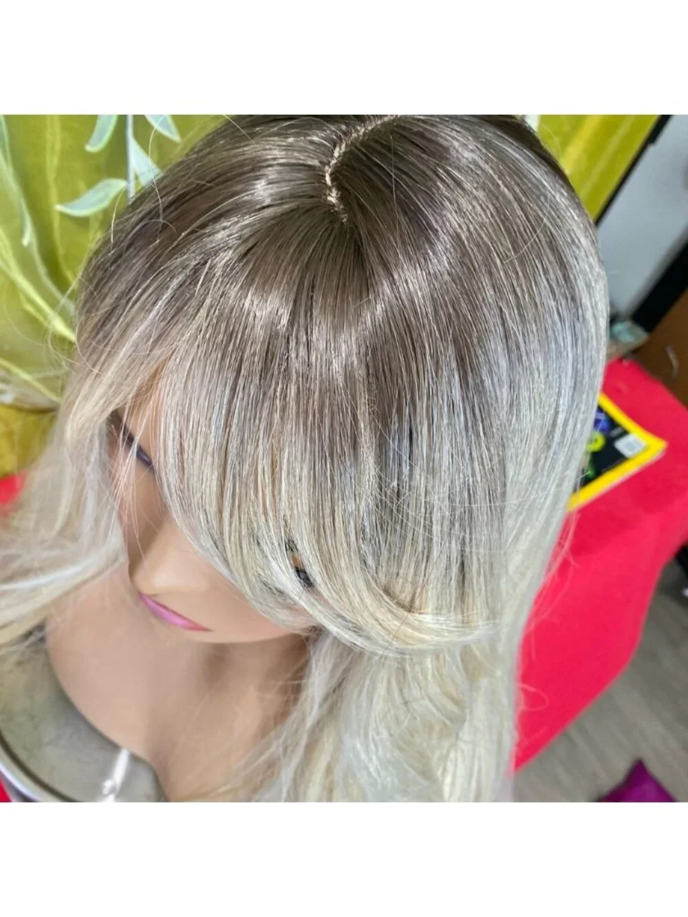 platinum blonde wig with roots